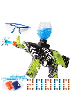 بازی‌های فضای باز و تجهیزات پارک تفنگ اسباب‌بازی Electric with Gel Ball Blaster - AK-47, Splatter Ball Blaster with 20000+ Drops and Goggles, Outdoor Yard Event Shooter 