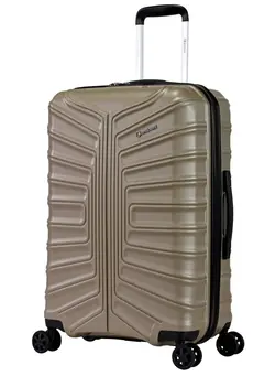 چمدان و ساک مسافرتی چمدان تک Hard Case Travel Bag Medium Luggage Trolley TPO Lightweight Suitcase 4 Quiet Double Spinner Wheels with TSA Lock KK30 Gold Champagne 
