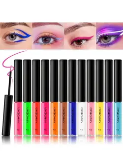 ابرو و چشم سایر 12 colors UV Colorful Liquid Eyeliner Set，Waterproof and LongLasting Liquid Eyeliner，UltraThin Smooth without Split Ends 