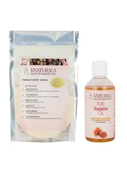 Thanaka Powder Face Pack And Kusuma Hair Removal Oil 