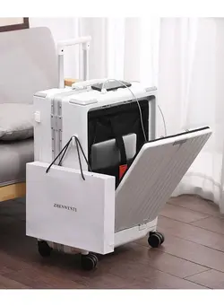 Premium Expandable Aluminum Frame ABS & PC Suitcase With USB charging port and C type ,24 Inch 