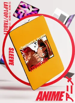 کیف، کوله‌پشتی و چتر کیف و کوله لپ تاپ One Piece 12 inch Laptop Sleeve One Piece Tablet Sleeve Fist Sleeve Monkey D. Luffy Straw Hat-Manga Fan Gift 