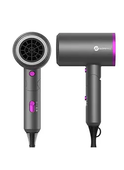 لوازم و مواد فرم‌دهی مو سشوار Hair Dryer Slopehill (Safety Upgraded) 1800W Professional Ionic Hairdryer For Hair Care Powerful Hot/Cool Wind Blow Dryer 3 Magnetic Attachments Etl Ul And Alci Safety Plug (Dark Grey) 