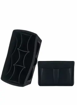 چمدان و ساک مسافرتی چمدان تک Purse Organizer Insert, Women Felt Bag Organizer Insert, Multi-Pocket Bag in Bag for Womens Handbag Travel Tote Hobo Bag Storage Purse Liner Divider for Any Brand Tote, Black, S Size 