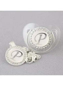 تغذیه و نگهداری کودک پستانک Baby Letter Shiny Diamond Pacifier 