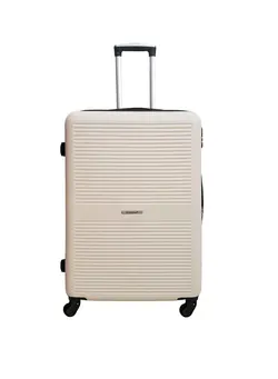 چمدان و ساک مسافرتی چمدان تک TravelWay Lightweight 24 inch Checked Suitcase Luggage for 20 kg - Hardshell Suitcase Spinner Luggage for Travel | ABS Luggage with 4 Spinner Wheels (White, 24 Inches (61 cm)) 