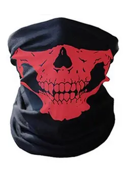 لباس بافت و شال گردن Skull Printed Bandana Black/Red 