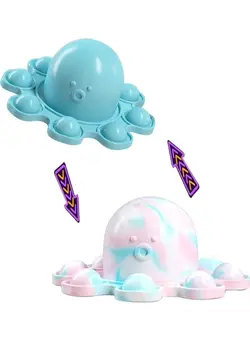 گجت، فیجت و سرگرمی اسپینر Silicone Double-Sided Flip Octopus Stress Relief Fidget Toy 