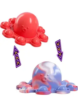 گجت، فیجت و سرگرمی اسپینر Silicone Double-Sided Flip Octopus Stress Relief Fidget Toy 