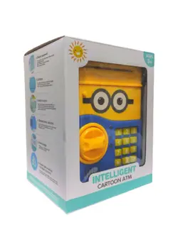 اسباب‌بازی‌های مشاغل و اماکن ست‌های قلک Large Capacity Creative Design Minion Piggy Bank Mini Atm Animation Safe Box 15x20x14cm 