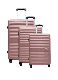 TravelWay Lightweight Luggage Set of 3 Bag - 3 Sizes Hardshell Suitcase Spinner Luggage for Travel | ABS Luggage with 4 Spinner Wheels (Rose Gold, Set of 3) 
