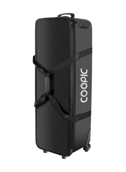COOPIC TB-110 Durable Photo Studio Equipment Carry Bag, 114cmx34cmx30cm Carrying Trolley Case, Padded Compartment Wheel Handle Trolly for Light Stand Tripod Strobe Light Umbrella Photo Studio 