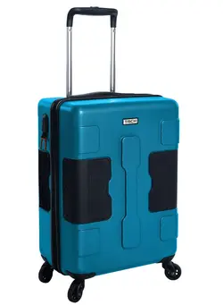 چمدان و ساک مسافرتی چمدان تک TACH V3 Connectable Hard Case Carry on Luggage with TSA Lock and Water Bottle Holder 22 Inch Sky Blue 