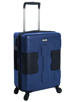 چمدان و ساک مسافرتی چمدان تک TACH V3 Connectable Hardcase Carry on Luggage with TSA Lock and Water Bottle Holder 22 Inch Midnight Blue 