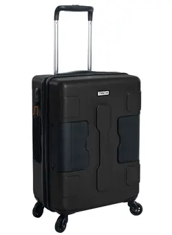 چمدان و ساک مسافرتی چمدان تک TACH V3 Connectable Hardcase Carry on Luggage with TSA Lock and Water Bottle Holder 22 Inch Black 