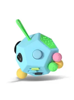 گجت، فیجت و سرگرمی اسپینر Fidget Dodecagon 12Side Fidget Cube Relieves Stress And Anxiety Anti Depression Cube For Children And Adults With Adhd Add Ocd Autism (B3 Blue Sky) 