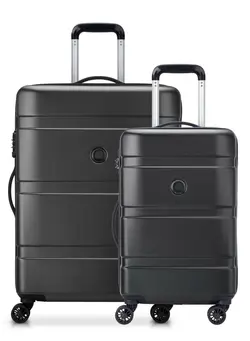 چمدان و ساک مسافرتی ست چمدان Delsey Airship 2 Piece SET 55+77cm 4 Double Wheel Cabin Check-In Luggage Trolley Black 