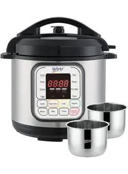 پلوپز، زودپز و آرام‌پز زودپز WTR-7008 1500W 7L Multifunctional Stainless Steel Electric Pressure Cooker Rice Cooker Yogurt Cake Maker Steamer and Warmer with 2 Pieces Pot 