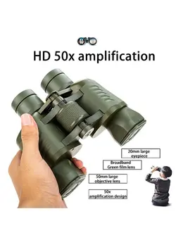 دوربین فیلم‌برداری و عکاسی دوربین شکاری 50x50 High Power Waterproof Military Binoculars, Zoom Night Vision Binoculars w/Bag, Compact HD Professional Binoculars Telescope 