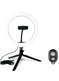 نورپردازی و استودیو سایر LED Ring Light Studio Photo Video Dimmable Lamp Tripod Stand Selfie Camera Phone Black 
