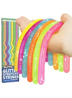 گجت، فیجت و سرگرمی اسپینر Glitter Stretchy Strings 6Pk ; Perfect Sensory Toys For Anxiety & Stress ; Calming Monkey Stretch Noodles ; Focus & Stimulation ; Great Kids Party Favors ; Hours Of Fun For Kids 