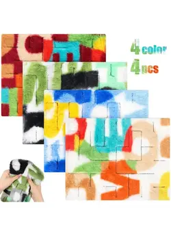 گجت، فیجت و سرگرمی اسپینر 4 Pcs Marble Maze Mat Sensory Fidget Stress Relief Toys Calming Sensory Mat Anxiety Relief Toys Fidget Sensory Fabric Toys For Teens School Home Reduce Stress (Letter Style) 