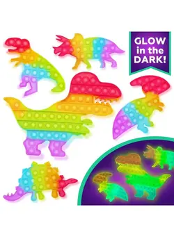 گجت، فیجت و سرگرمی اسپینر Dinosaur Toys Party Favors For Kids Fidget Toy Pop Its Bulk Pack Stocking Stuffers Sensory Toys Autistic Children Autism Adhd Boys Girls Treasure Prize Box Fidgets Popit Classroom Small Stress Gift 