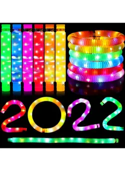 گجت، فیجت و سرگرمی اسپینر 36 Packs Light Up Fidget Tubes Large Glow Sticks Led Tube Toys Light Up Sensory Toys Glow In The Dark Party Favors Birthday Party Supplies Gifts Goodie Bag Stocking Stuffers 
