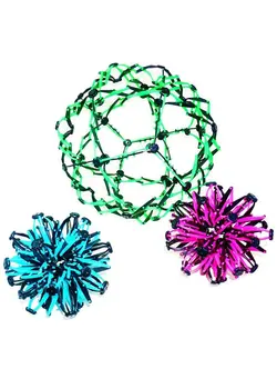 گجت، فیجت و سرگرمی اسپینر 3 Pack Expandable Breathing Ball Sphere Toy Expanding Stress Relief Breathing Ball Toys For Kids & Adults For Anxiety Yoga Deep Breathing Adhd Neon Blue Pink & Green 