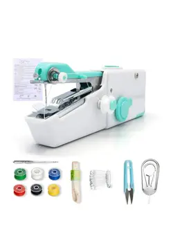 چرخ خیاطی چرخ خیاطی دستی Mini Handheld Sewing Machine Portable Cordless Quick Handy Electric Repairing Stitch Tool for Fabric Clothing Kids Cloth Home Travel DIY Use 