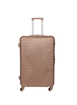 چمدان و ساک مسافرتی چمدان تک TravelWay Lightweight 24 inch Checked Suitcase Luggage for 20 kg - Hardshell Suitcase Spinner Luggage for Travel | ABS Luggage with 4 Spinner Wheels (Golden, 24 Inches (61 cm)) 