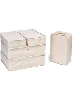 چمدان و ساک مسافرتی چمدان تک Packing Cubes for Travel 6 Pcs Travel Cubes for Suitcase Lightweight Travel Essential Bag for Clothes Shoes Cosmetics Toiletries Organizers for Backpack on Short Trip Mesh Pouch Laundry Bag 