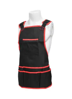 ظروف و تجهیزات آشپزخانه اکسسوری و تجهیزات آماده سازی Double Layered Garden Tool Apron With Adjustable Waist And Tool Kit Holder Red 28*2*20cm 