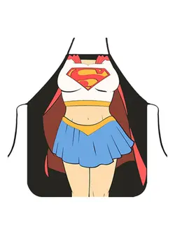 ظروف و تجهیزات آشپزخانه اکسسوری و تجهیزات آماده سازی Super Girl Printed Cooking Apron Multicolour 32x13.5centimeter 