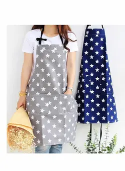 ظروف و تجهیزات آشپزخانه اکسسوری و تجهیزات آماده سازی Cooking Apron, Chefs Kitchen Apron Cotton Canvas Apron with Two Pockets Fashion Star Pattern Aprons for Women and Men Chef Kitchen, Grill, Restaurant, Garden, Coffee House(2 Pcs) 