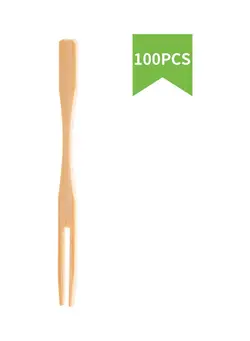 ظروف و تجهیزات آشپزخانه اکسسوری و تجهیزات آماده سازی 100-Piece Mini Dessert Bamboo Fork Beige 