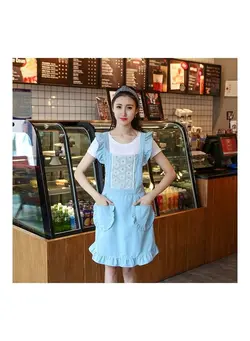 ظروف و تجهیزات آشپزخانه اکسسوری و تجهیزات آماده سازی 2 Pcs Coffee Shop Princess Apron Blue 20 x 18 x 2cm 