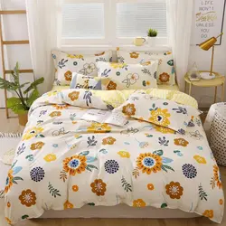 کالای خواب کاور و ست لحاف 4-Piece Natural Element Printed Single Size Bedding Set Polyester Multicolour 150x200cm 