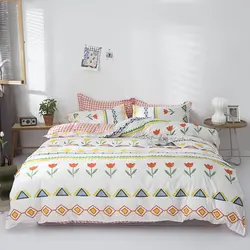 کالای خواب کاور و ست لحاف 4-Piece Natural Element Printed Single Size Bedding Set Polyester Multicolour 150x200cm 
