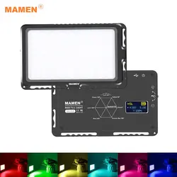 نورپردازی و استودیو سایر Mamen LED-72R RGB Video Light Lamp 9 Lighting Effects Dimmable Black 