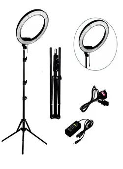 نورپردازی و استودیو سایر HQ 18 Inch Soft Ring Light Including Light Stand Phone Clamp Tripod 240 LED 18 Steeples Adjustable Ring Light Camera Photo Video Portrait 