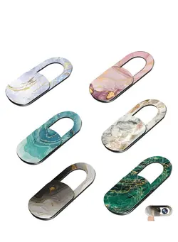لوازم جانبی فیلم‌برداری و عکاسی اکسسوری حرفه‌ای Camera Lens Privacy Cover, Webcam Cover Slider Color Marble Style Protection Sticker Video Front Mini Switch Mobile Phone Tablet Universal (6 Pieces) 