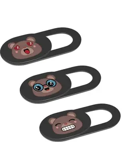 لوازم جانبی فیلم‌برداری و عکاسی اکسسوری حرفه‌ای Webcam Camera Cover Slide 0.02-inch Ultra-thin Cute Pattern for Macbook, Imac, Laptop, Pc, Ipad, Iphone, Smartphone, Protect Your Visual Privacy (bears-black) 