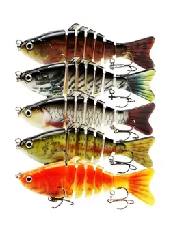 ماهیگیری طعمه و قلاب 5-Pack Multi Jointed Swimbait Slow Sinking Bionic Swimming Lure Set 