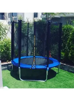 بازی‌های فضای باز و تجهیزات پارک ترامپولین 6ft Kids Outdoor Round Trampoline Safety Net 