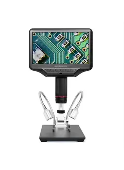 دوربین فیلم‌برداری و عکاسی تلسکوپ و میکروسکوپ AD407 1080P 3D HDMI 4MP Soldering Digital Microscope with 7-inch HD LCD Display and 270X Magnification Portable Tool for PCB Phone Repair, DIY Electronics and SMD/SMT/BGA 