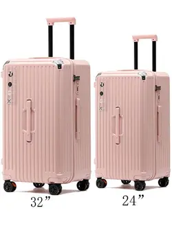 چمدان و ساک مسافرتی چمدان تک Set of 2 Premium Expandable Aluminum Frame ABS & PC Suitcase With USB charging port and C type and 5 wheel,24/32 Inch 