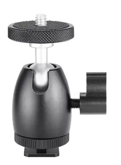 لوازم جانبی فیلم‌برداری و عکاسی سایر Excellence Mini Ball Head 1/4 inch Screw with Lock and Hot Shoe Mount Adapter Compatible with LED Light Ring Light,Load Up to 4.4 pounds/2 kilograms 