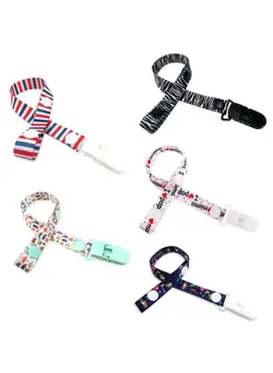 تغذیه و نگهداری کودک پستانک 5-Piece Adjust Baby Pacifier Clip Chain Ribbon Holder 