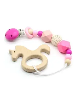 تغذیه و نگهداری کودک پستانک Wooden Bead Pacifier Chain 